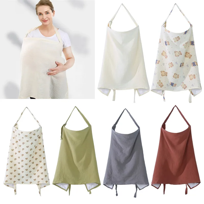 Cotton Gauze Baby Nursing Cover Adjustable Mother Privacy Breastfeeding Apron Stroller Blanket Baby Feeding Nursing Covers