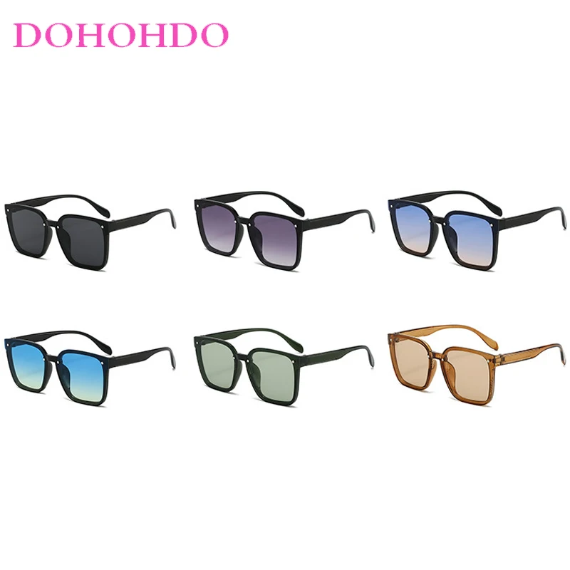 Gafas de sol clásicas con marco grande y cuadrado para mujer, anteojos de sol femeninos con uñas de arroz, de marca de diseñador, Retro, para conducir al aire libre, para pescar, UV400