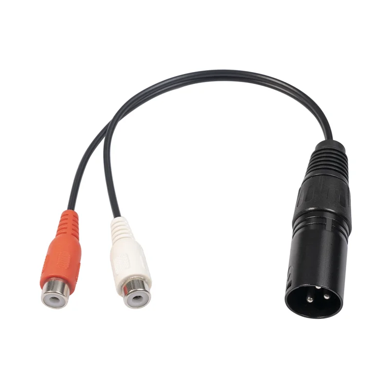 B68A XLR To RCA Y Splitter Cable 3 Pin XLR Male To 2RCA Female Amplifier Mixing Plug AV Cable XLR To Dual RCA Cable 20Cm