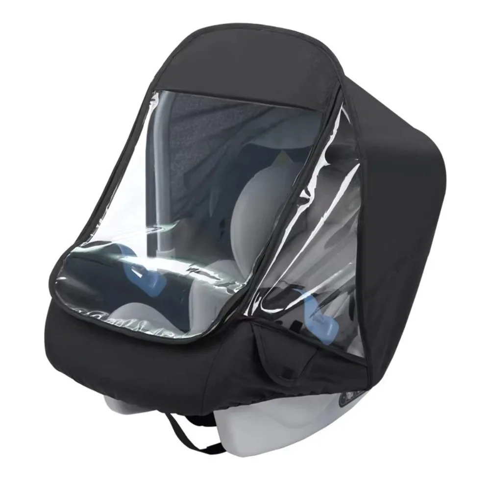 Transparent EVA Baby Safety Seat Rain Cover Double Zipper Windproof Newborn Basket Rain Cover Full Coverage Waterproof
