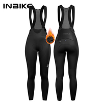 INBIKE Women's Fleece Lined Bib Cycling Tights Winter Thermal Padded Bicycle Pants for Race Road Bike Cold Weather MTB Clothing