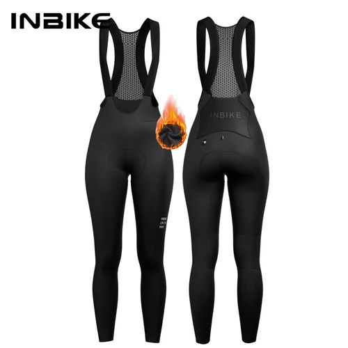 INBIKE, mallas de ciclismo con forro polar para mujer, pantalones de bicicleta acolchados térmicos de invierno para carreras, bicicleta de carretera, ropa para clima frío MTB