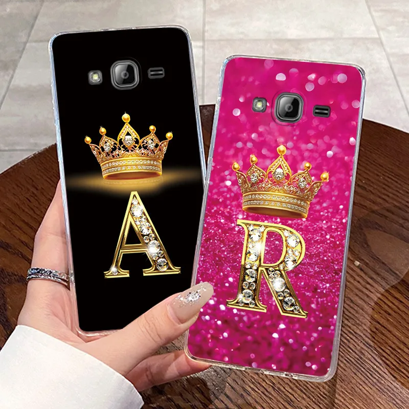 Phone Case For Samsung Galaxy J3 2016/J310 Clear TPU Soft Casing For Samsung Galaxy J3 2016/J310 Shockproof Letter Crown Shell