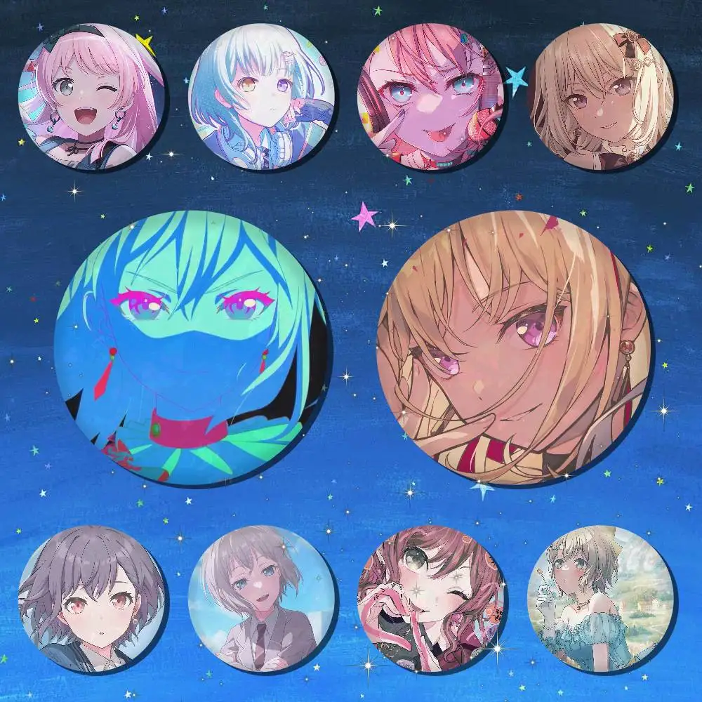 Bang Dd-reae-m A-Avs-e Mua-js-ica Creative Round Button Pins Badge Set Anime Movie Music Pattern Brooches For Bags Jackets