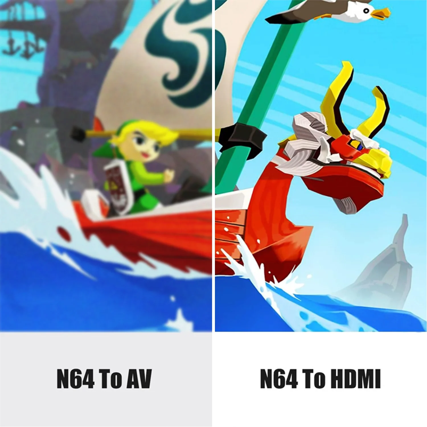 N64 1080P to HDMI Converter Adapter with HDMI Cable for Nintendo 64 SNES Console - Game Cube Plug And Play Restored Game Screen