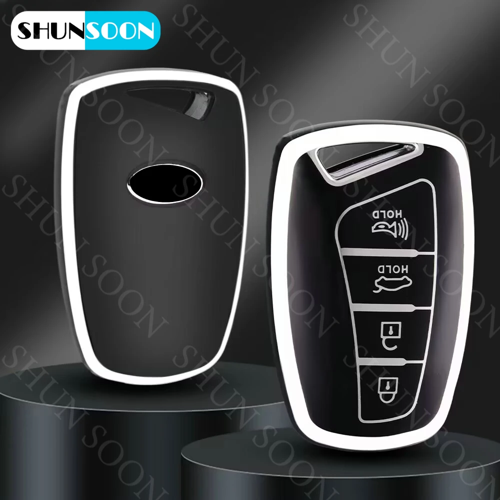 Чехол-брелок из ТПУ для автомобильного пульта дистанционного управления с 3 кнопками для Hyundai Santa Fe Sport Ix45 Equus Centennial Genesis G80 greatazera