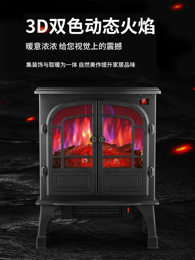 Europese Haard Kachel 3D Simulatie Vlam Elektrische Haard Intelligente Afstandsbediening Kachel Energiebesparende Verwarming