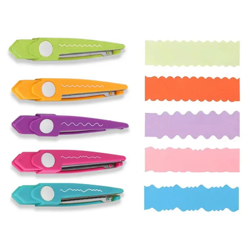 5 نمط/مجموعة مقص دانتيل أضيق الحدود نمط متموج صغير مستدير الرأس الأطفال خاص طالب أداة فنية القرطاسية