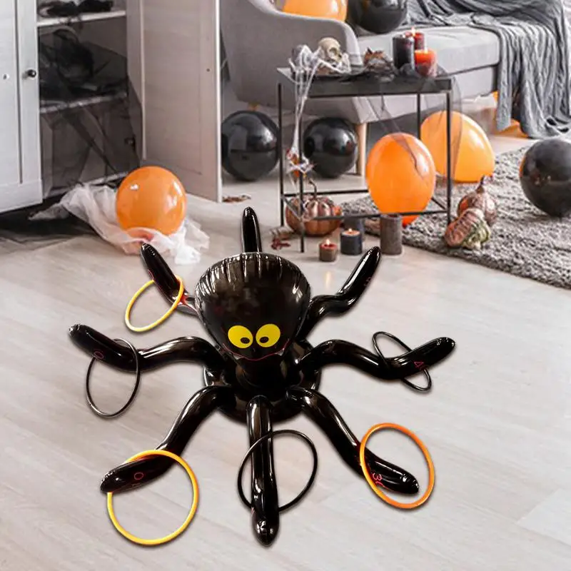 

Inflatable Toss Game Funny Spider Ring Toss Game Inflatable Spiders Set Lightweight Halloween Kid Games Halloween Carnival Games