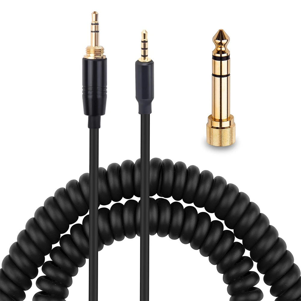 6.35mm Spring Coiled Replacement Cable Extension Cord For Cowin E8 E 8 Bluetooth Headphones