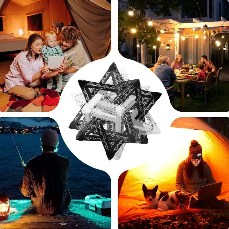 Outdoor Camping Light Lampshade Waterproof Star Shape Lampshade For Lights Portable Hollow Out Lamp Shade Star Ornaments