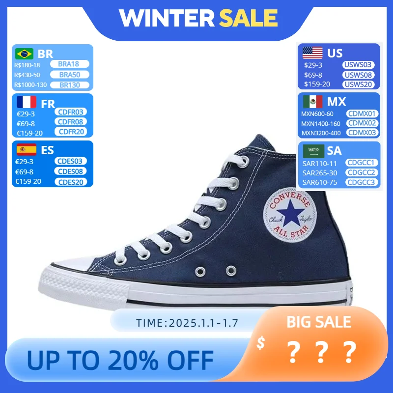 Converse Chuck Taylor All Star Men and Women Skateboarding Shoes High-top Outdoor Breathable Lightweight Vintage Sneaker