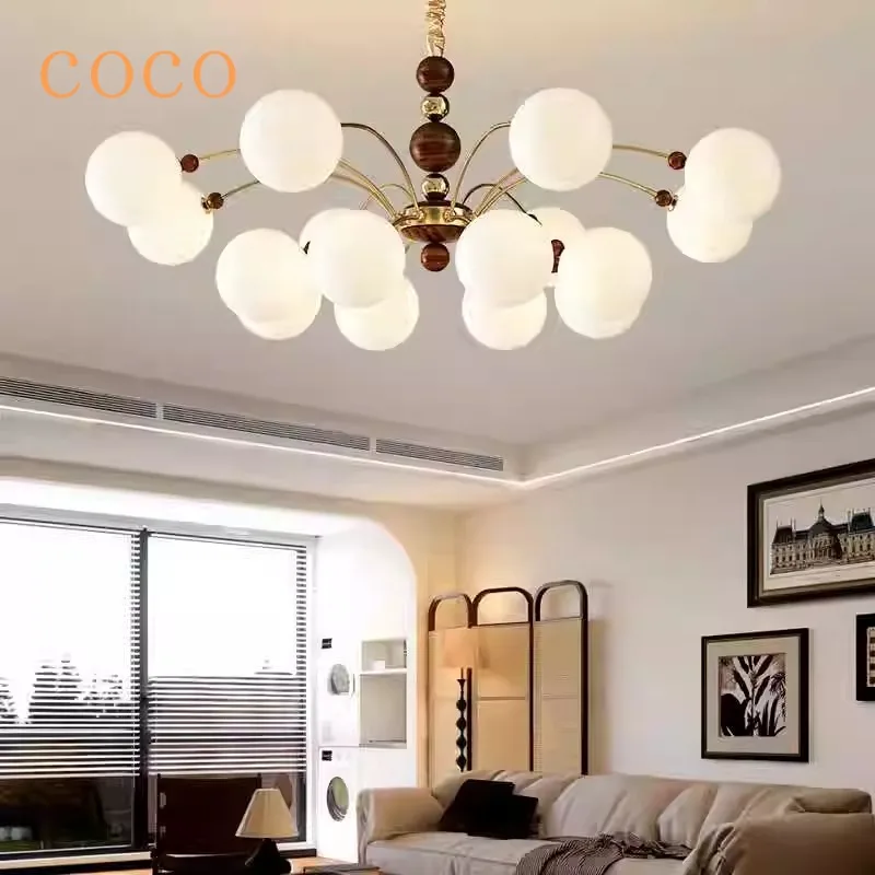 

French style living room pendant light antique style retro atmospheric dining room bedroom creative magic bean hall main light