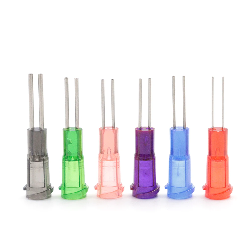 5pcs Dispensing Needle Double Tube Industrial Liquid Dispensing Needle 0.5 Inch Syringe Needle, For Glue Dispensing