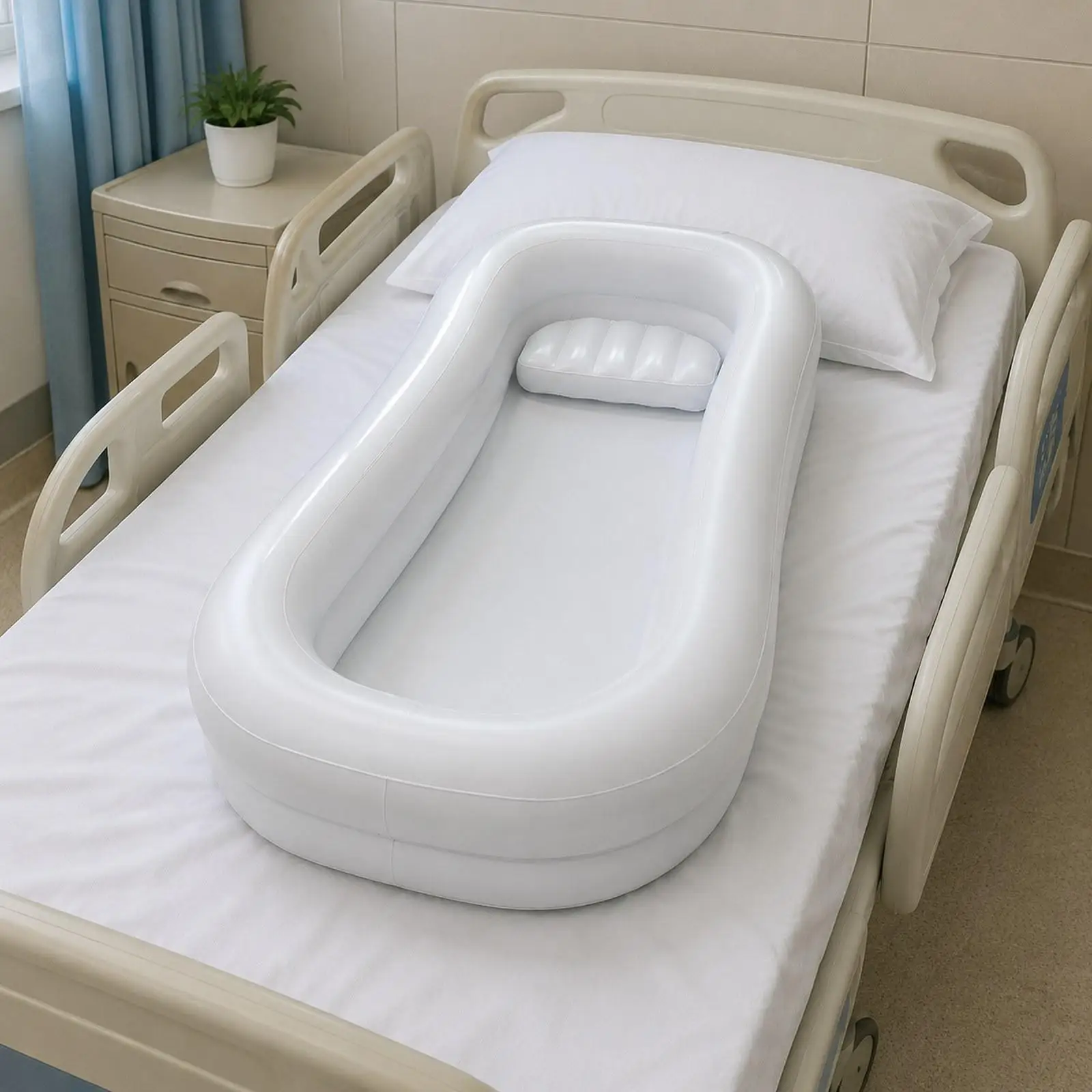 Inflatable Bathtub Adults Portable PVC Foldable Bedside Shower Soaking Bath Tub Comfort Design for Elderly Disabled Home Use