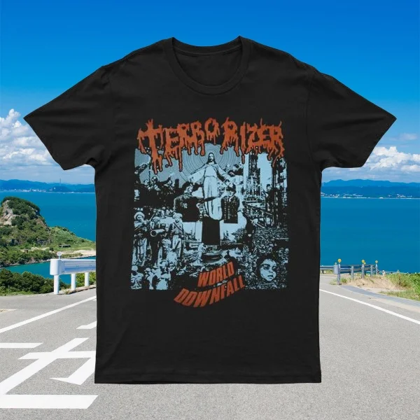 

2025 New TERRORIZER Printed Unisex Street Fashion Trend Short Sleeved Pure Cotton Round