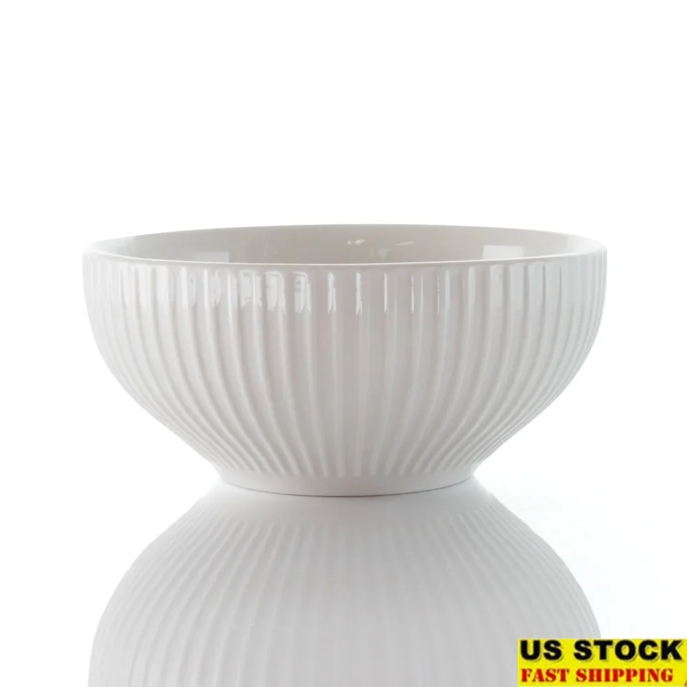 

Фарфоровый набор столовой посуды из 18 предметов с 2 большими сервировочными мисками, безопасная для посудомоечной машины в микроволновой печи, прочная посуда на каждый день