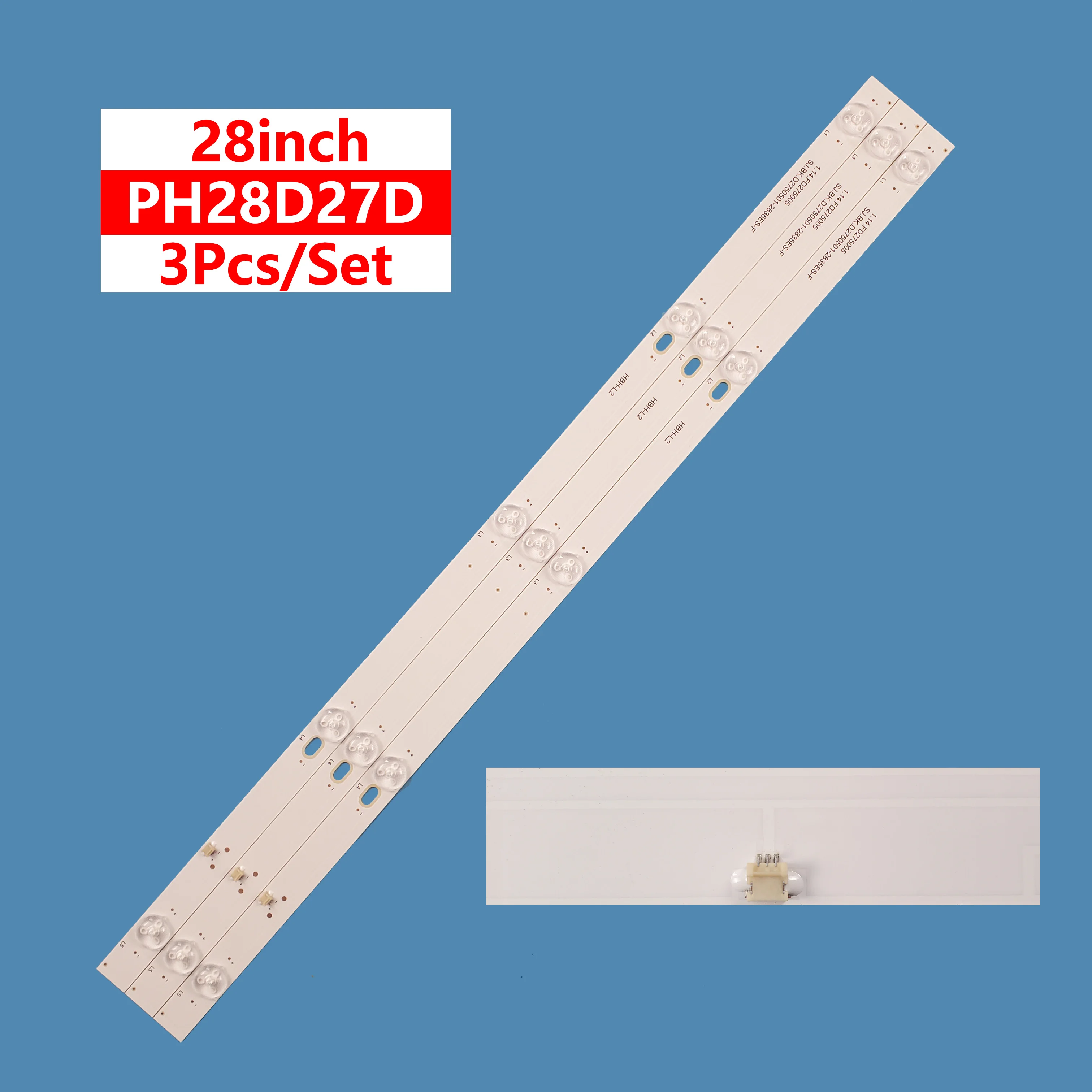 แถบไฟแบ็คไลท์ LED 3ชิ้นสำหรับ Ph28d27d Ph28d27 Philco ชุดทีวี LED SJ.BK.D2750501-2835ES-F ทีวี LED บาร์ทีวีอะไหล่สำหรับซ่อม