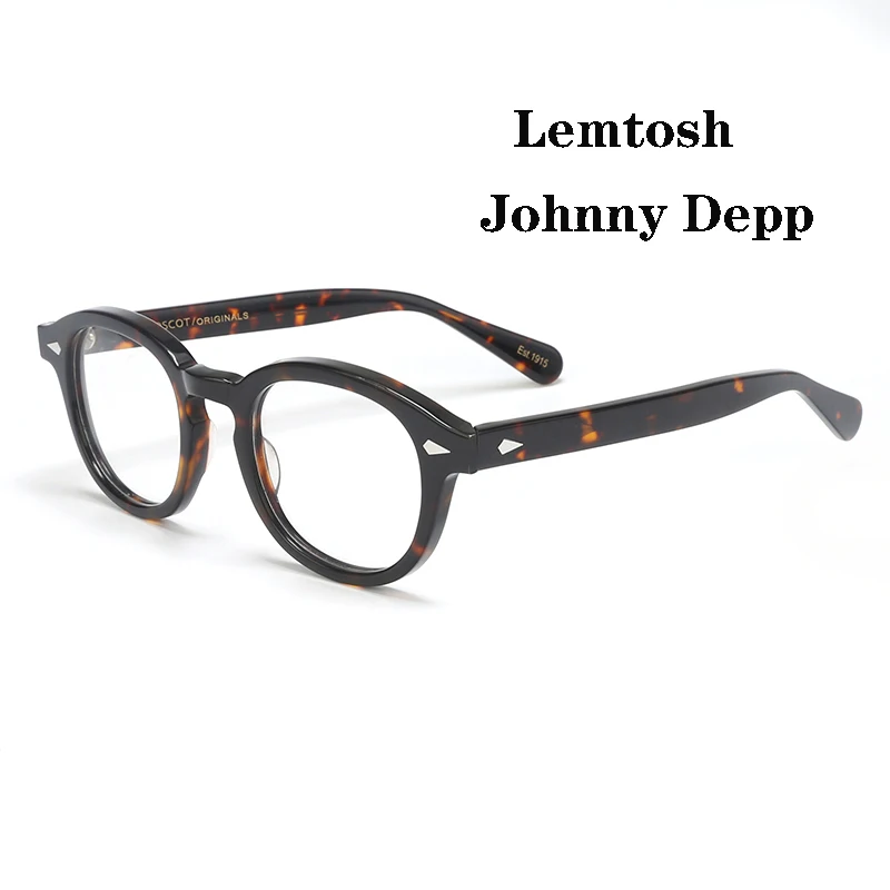 

Optical Eyeglasses Frame Men Women Johnny Depp LEMTOSH Vintage Glasses Computer Acetate Spectacle Frame For Male Clear Lens