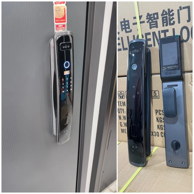005 Rebekey Fully Automatic 3D Face Recognition Lock with Camera Tuya APP Password Lock Fingerprint Biometric Smart Door Lock