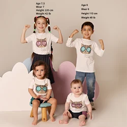 AA SS25 Children Clothes Boy and Girl Cat with Sunglasses Printed Tee Shirt with Denim and Ribbed Skirt/Leggings Kid Casual Wear