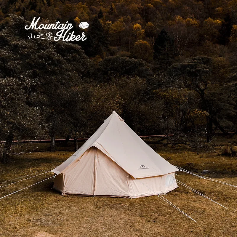 for MOUNTAINHIKER Vintage Waterproof Cotton Pyramid Tent with Chimney for Outdoor Camping Guest Yurt