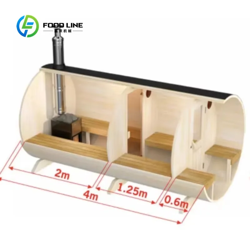 Customized Outdoor Barrel Sauna Room With Black Roof And Natural Wood Look For Backyard Retreat And Relaxation Bulk Buy Cheap