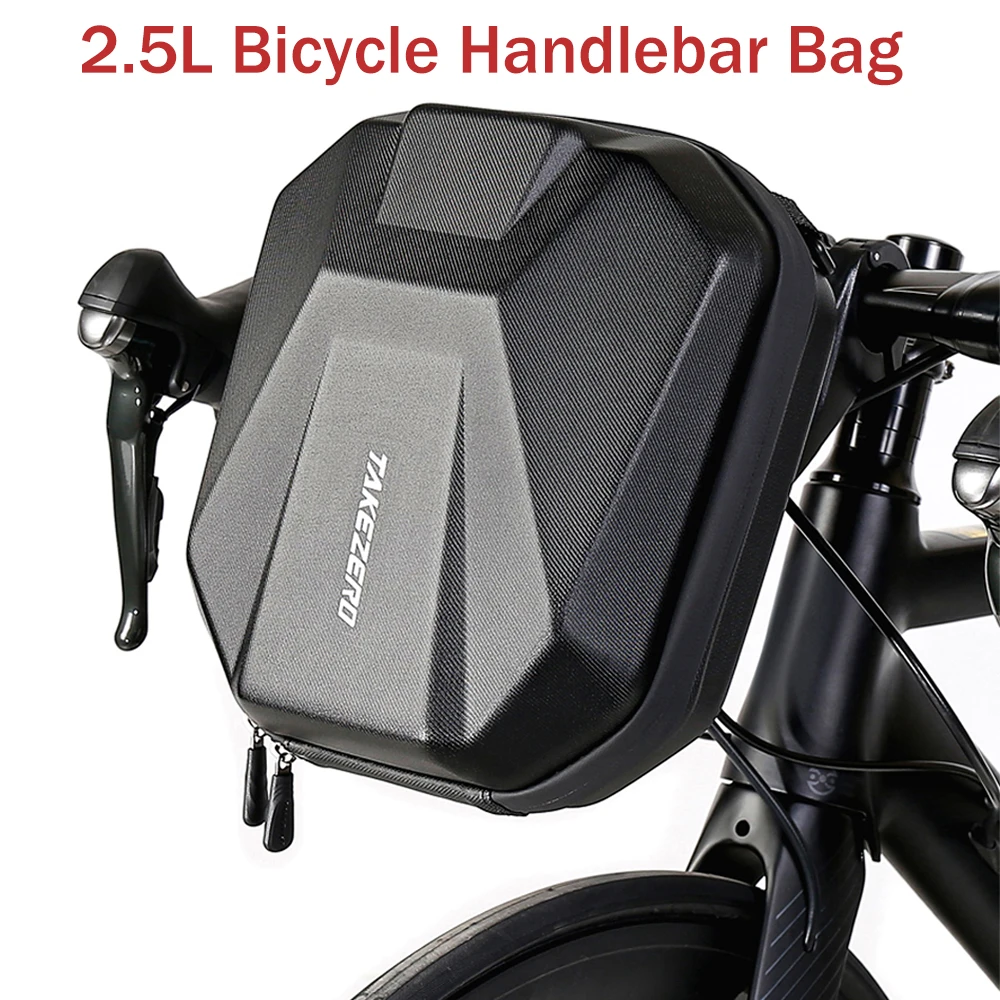 Bolsa frontal multifuncional para bicicleta, 2,5l, à prova d'água, bolsa para cabeça de ciclismo, casca dura de eva, bolsa para guidão de bicicleta, assessores de ciclismo