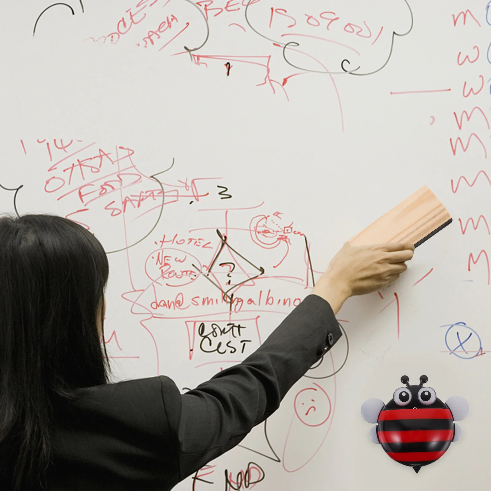 

2Pcs Magnetic Bee Pen Holders Whiteboard Fridge Plastic Marker Storage Organizer Office Home Magnetic Pen Cup Cute Stationery