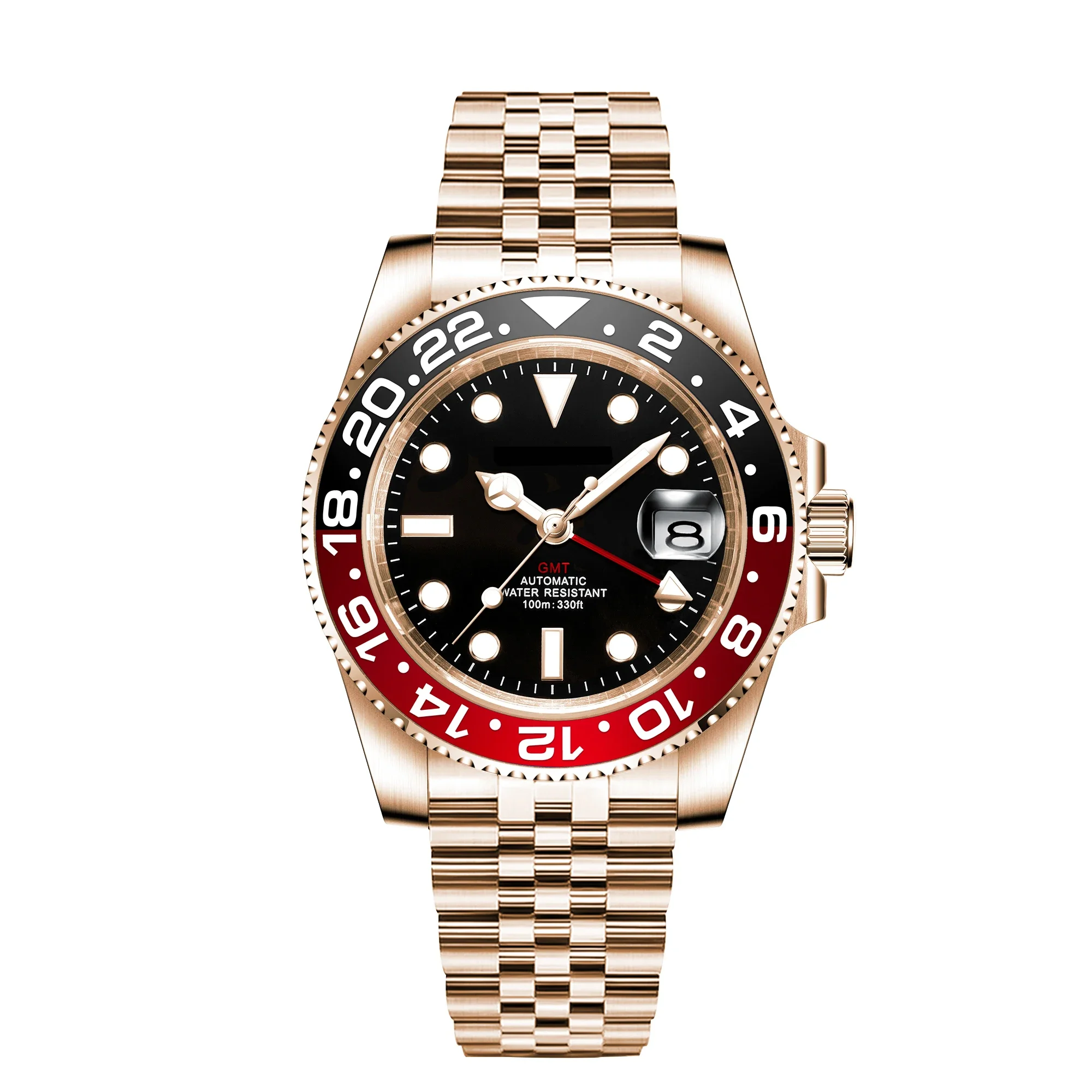 40 مللي متر شعار مخصص للرجال NH34 ساعة فاخرة أوتوماتيكية ساعات المعصم الميكانيكية اليوبلي حزام GMT ساعة العلامة التجارية الأعلى الياقوت Glas