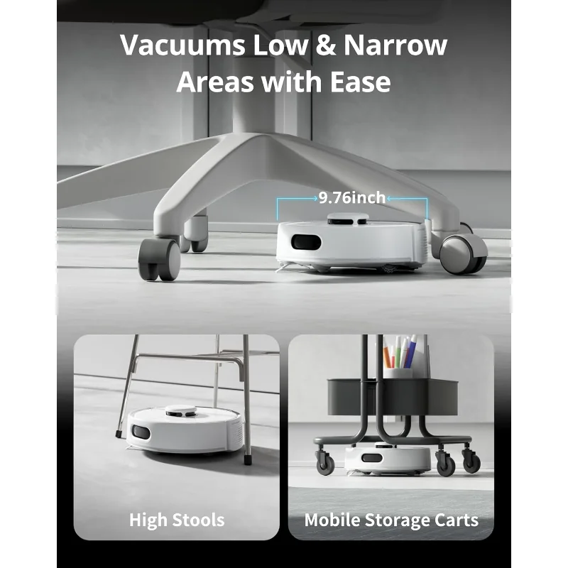 Robot Vacuum Self Emptying for 90 Days Hands-Free, Super Quiet Mini Robotic Vacuum with Powerful Suction
