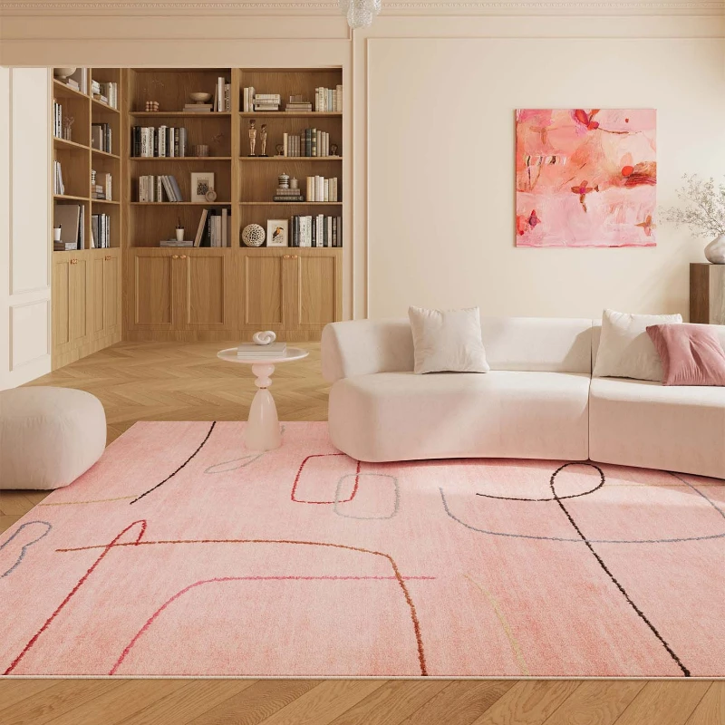 

Large Area Carpets for Living Room Fluffy Soft Cloakroom Rug Modern Style Bedroom Decor Pink Carpet Thick Plush Study Floor Mat
