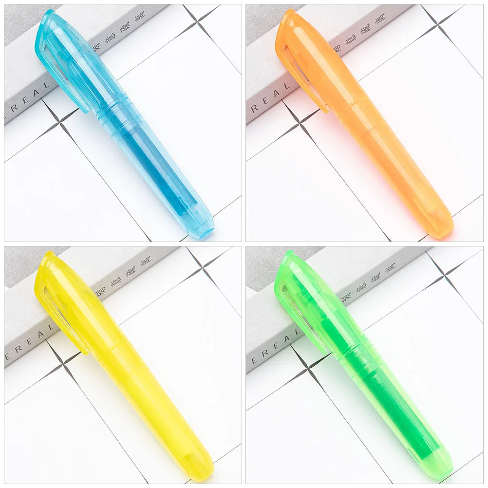 6 قطعة أقلام ملونة مدمجة لكتب الطالب علامات قلم تحديد محمول للعمل المدرسي سجل القصاصات أقلام الكتابة المحمولة #1