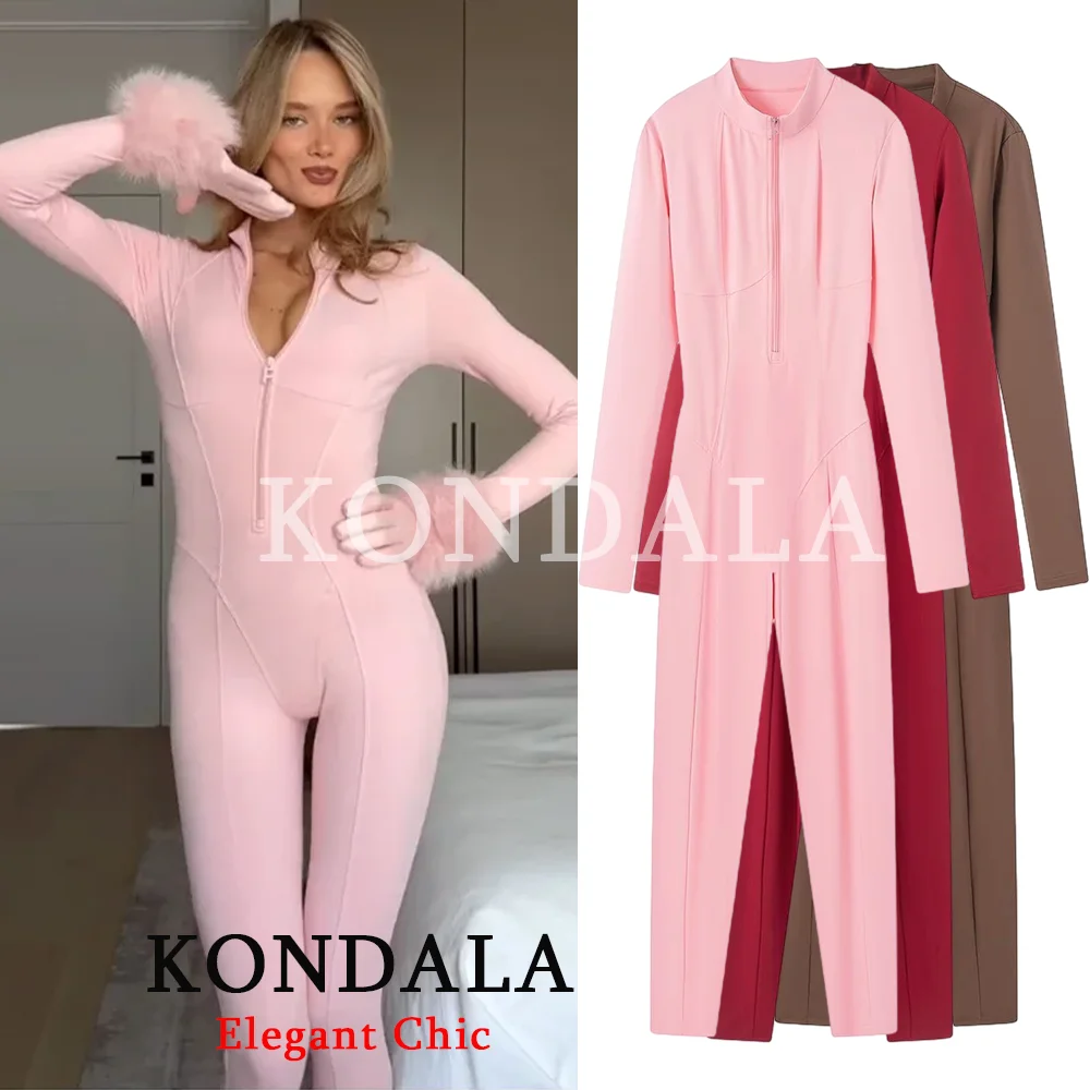 จั๊มสูทออกกำลังกายผู้หญิงทรงสปอร์ตเข้ารูป แขนยาว ยืดหยุ่น กระชับสัดส่วน แฟชั่นใหม่ 2026 ฤดูใบไม้ผลิ ฤดูใบไม้ร่วง จั๊มสูทฟิตเนสสำหรับผู้หญิง