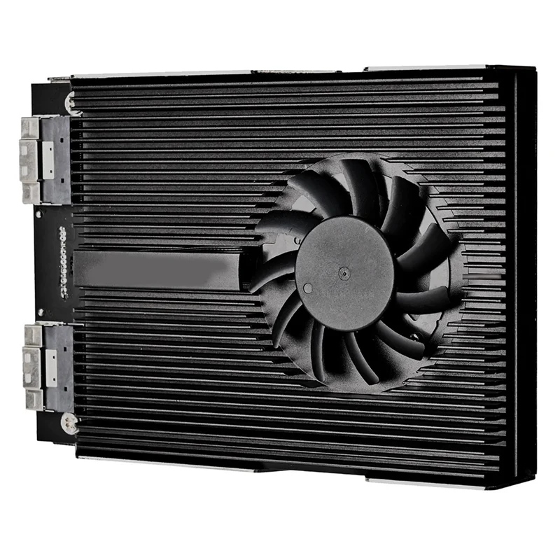 -Buff 3.5 "disco rígido ssd para 4x pcle nvme m.2 ssdx4 adaptador com ventilador de 60mm sata 15pin led suporta pcle 4.0 64gbps