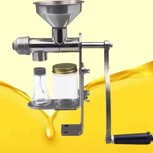 Manual Oil Press Machine, Stainless Steel Household Seed Oil Press Extractor Peanut Nuts Oil Expeller for Physical Press