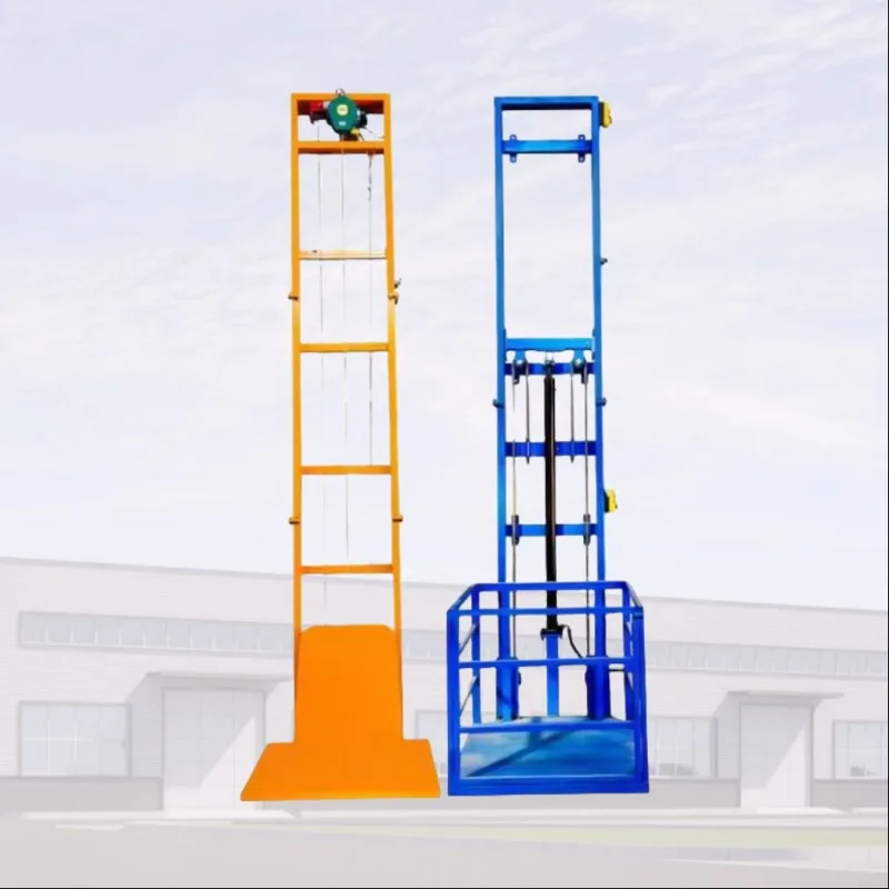 مصعد شحن عالي السرعة لرفع البضائع، قضبان توجيه هيدروليكية عمودية، رفع البضائع لبناء موقع البناء #3