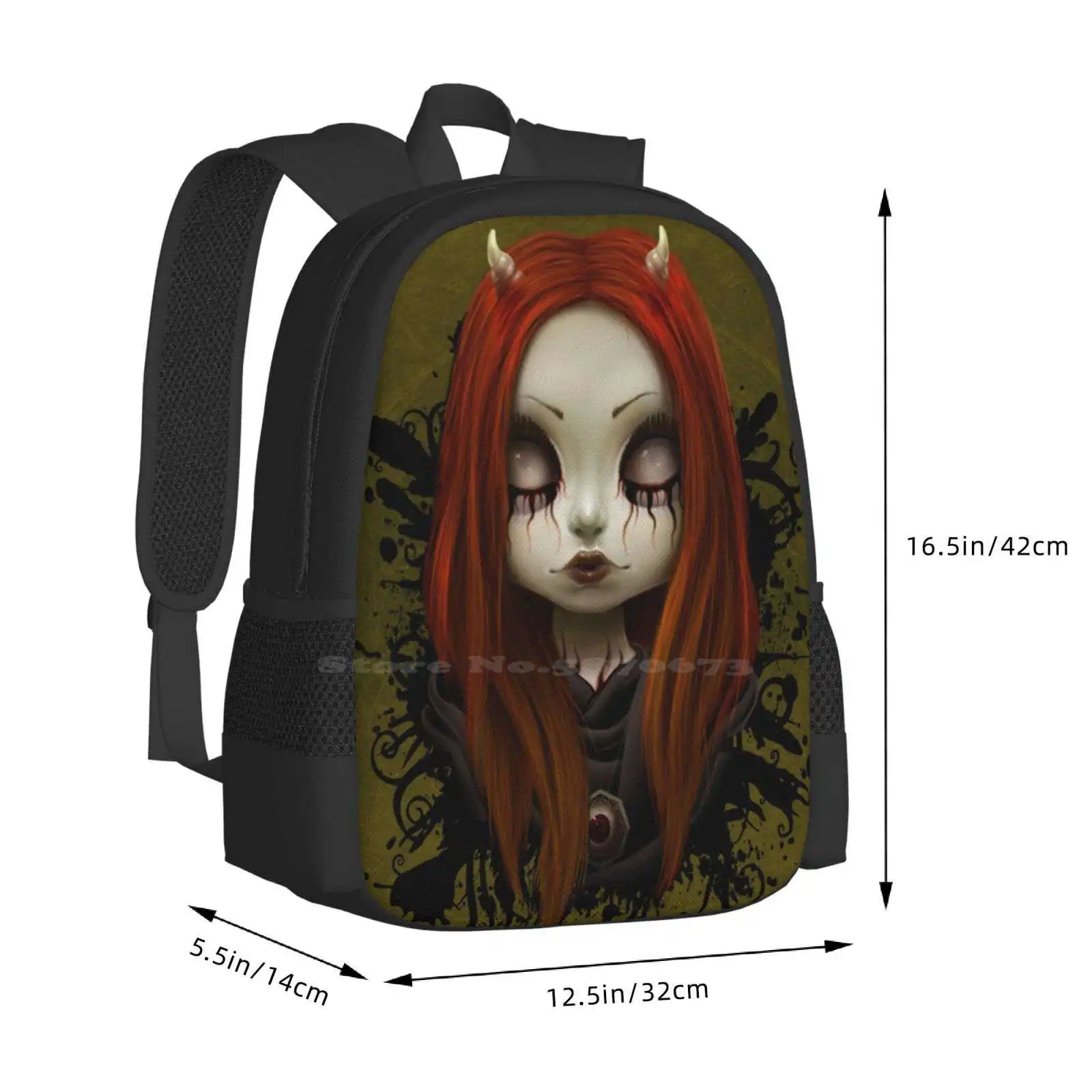 Haunted School Bags For Teenage Girls Laptop Travel Bags Demon Godess She Devil Girl Sexy Halloween Spooky Haunted Hallows Eve