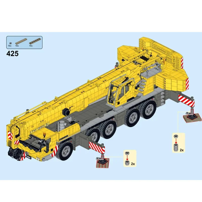

MOC-57421 New Classic LTM 1250-5.1 Cargo Crane Building Block Model 4599 Pieces Boys' Children's Birthday Toy Gift