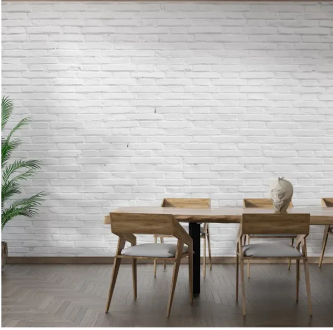 

Custom large mural modern abstract white brick pattern living room cafe TV background wall decoration wallpaper