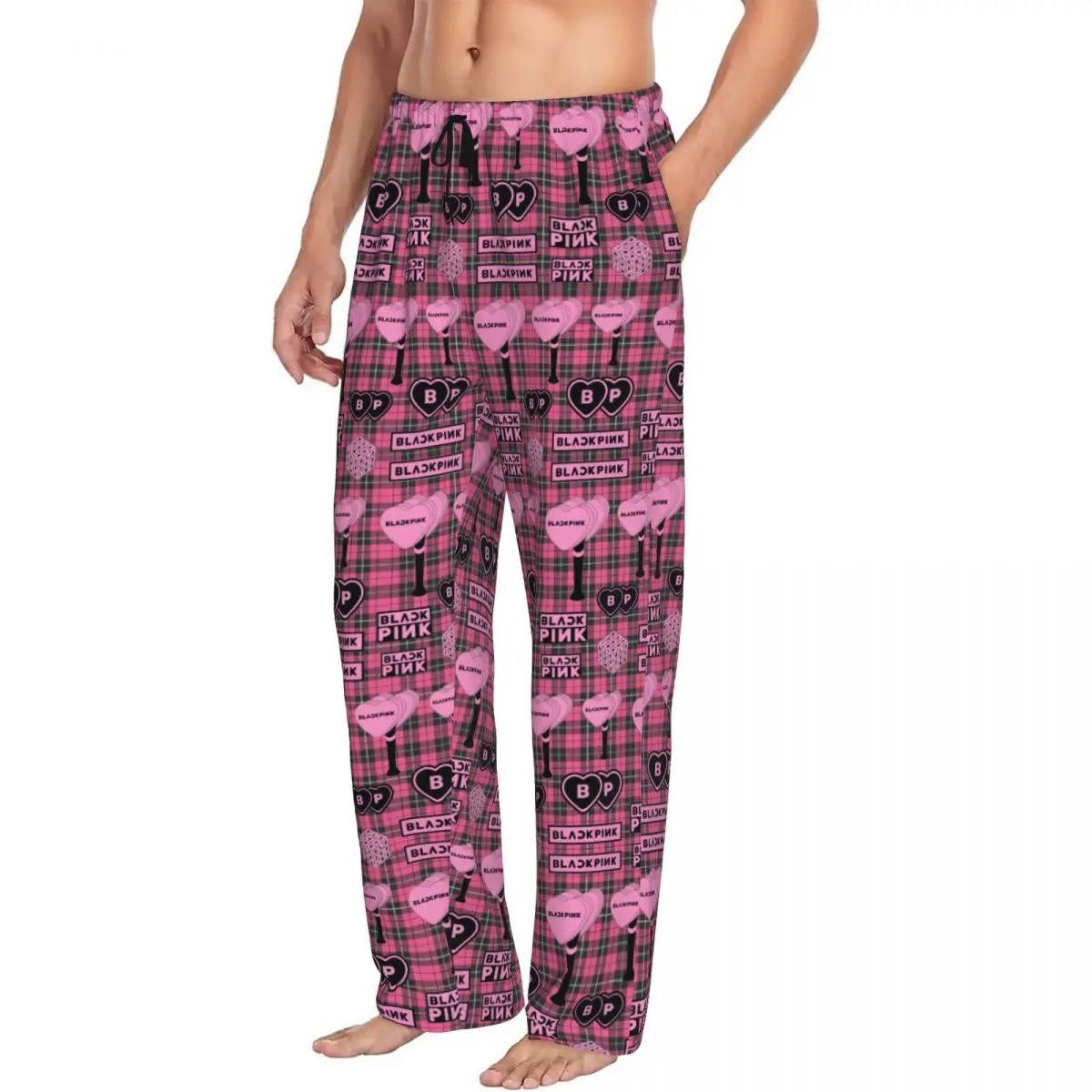 Custom Printed Men's Classics Bp Pinks Kpop Blacks Singer Hot Pajama Pants Sleepwear Sleep Lounge Bottoms with Pockets