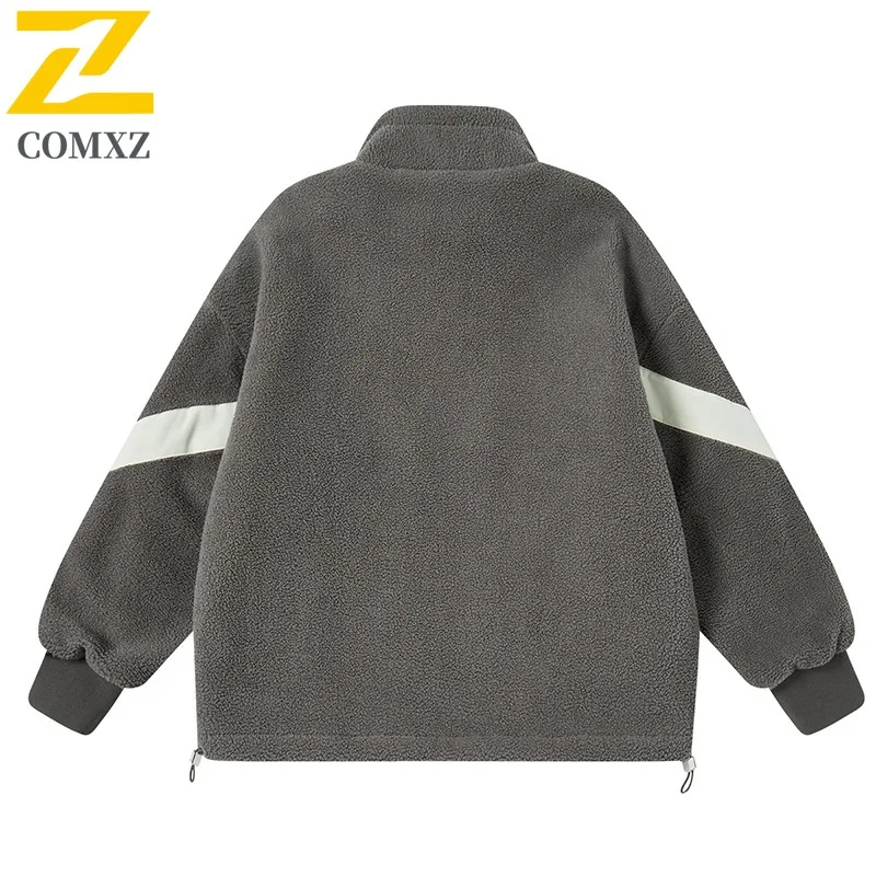 سترة صوف رجالية من COMXZ مقاس كبير لمغامرة الثلج مقاومة للرياح، سترة مبطنة بالقطن للسفر، بطانة شتوية عالية الجودة
