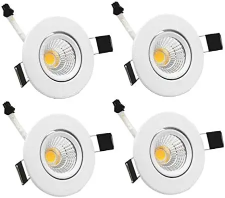 

3W Dimmable Recessed Downlight 2.67in, 3000K-3500K Soft White, 53mm Cutout for Cabinets & Closets