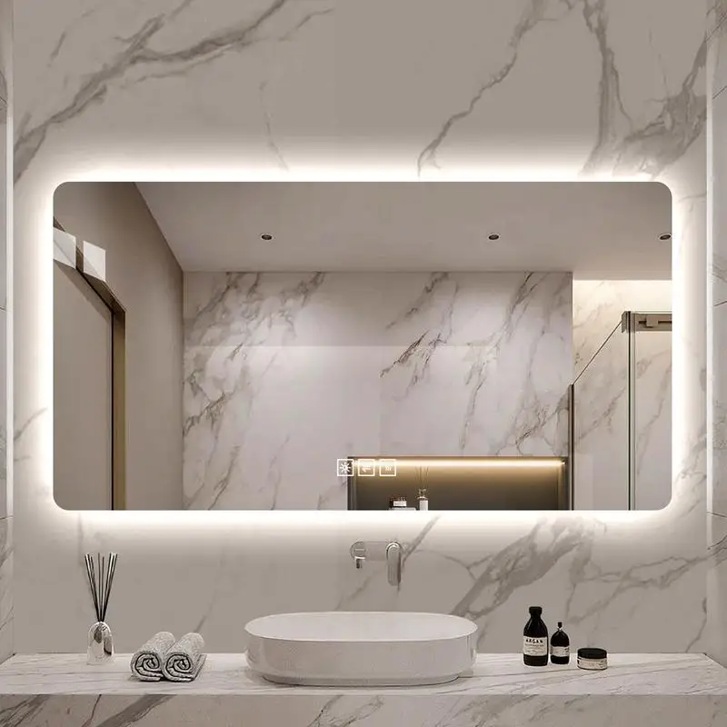 

48x24in LED Bath Mirror, Corrosion-Resistant, Three-Color Dimmable, Backlit with One-Touch Demist Function for Clear Reflection