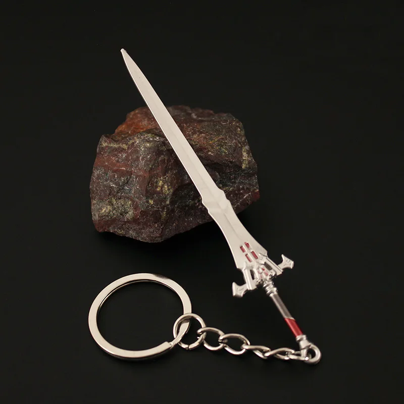 9cm Final Fantasy XV The Slimes Sword Model Pendant Keychain for Men Clive Rosfield Mini Metal Key Ring Fans Collection Jewelry