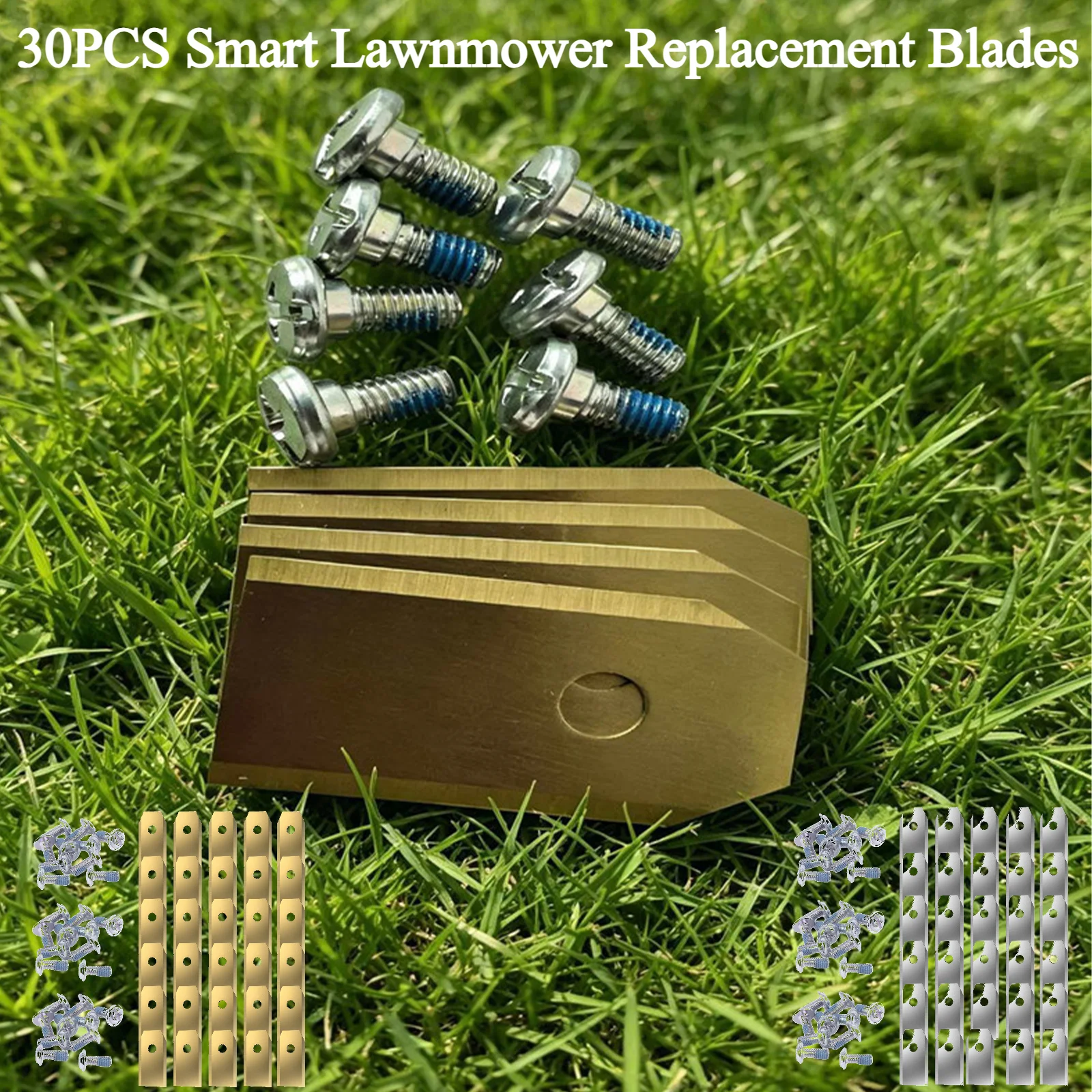 Replacement Blades With Screws 30Pcs For Segway Navimow Smart Lawn Mower Robotic Stainless Steel Lawnmower Blades Accessories view 2