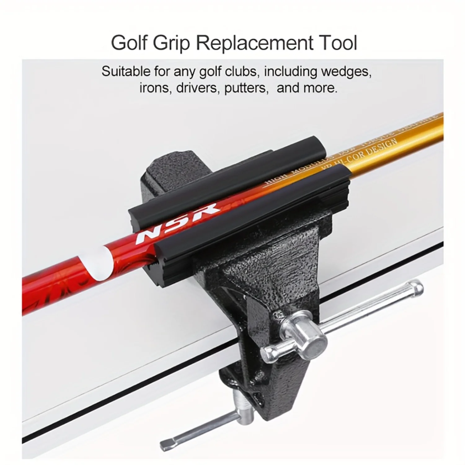 Mini vise for regripping golf clubs - 2in table clamp & rubber vise - repair tool for precision grip repairs