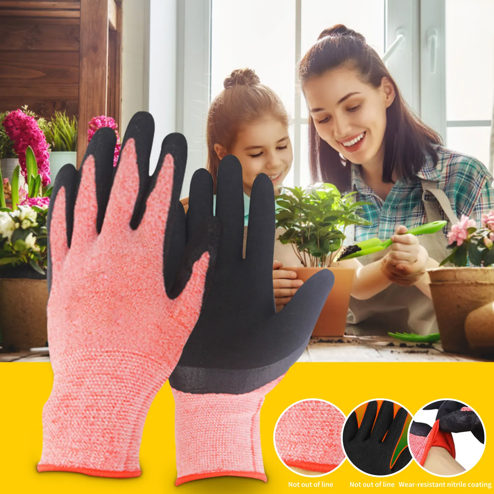 One Pair Garden Digging Gloves Latex Digging Gloves Gardening Claw Grab for Soil Planing Soil Mixing Garden Planting Flower