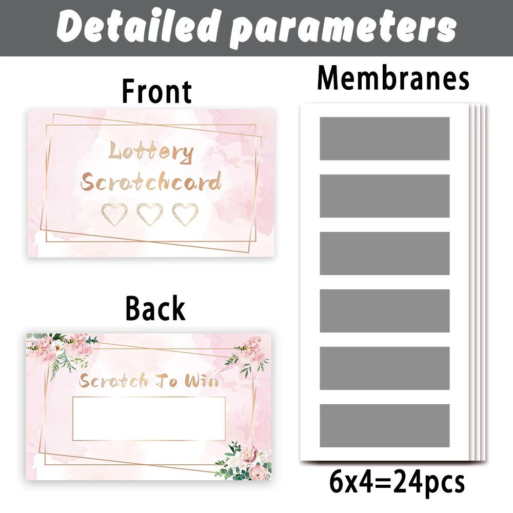 24pcs Blank Note Cards, Romantic Pink Scratch-Off Cards,2026 Holiday Surprise Scratch-Off Cards,Party Decorations,DIY Gift Cards