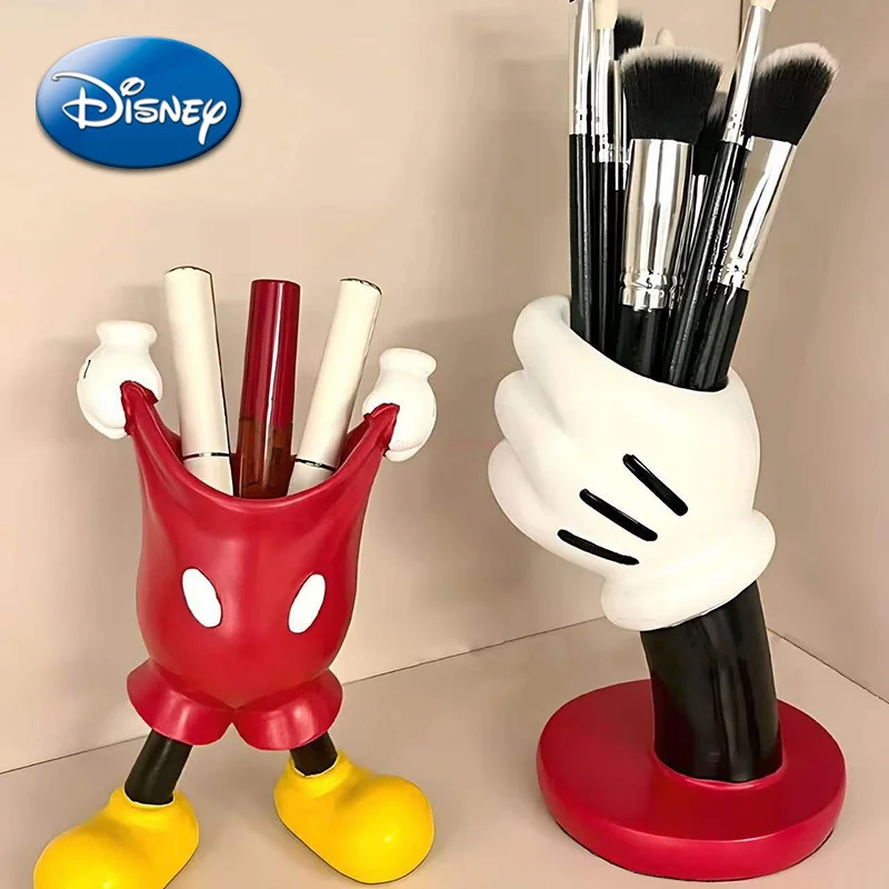 Disney Mickey Glove Pen Holder Cute Cartoon Pencil Stationery Desktop Decoration Student Pen Holder Multifunctional Storage Box